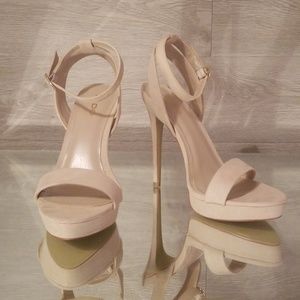 Nude platform ankle-strap sandals 7.5 *New*